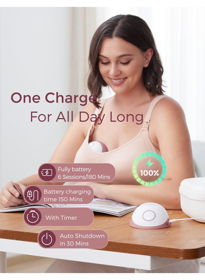 Momcozy مضخة ثدي بدون استخدام اليدين طراز M6، فلانج DoubleFit لمزيد من الملاءمة والخصوصية مع 3 أوضاع و9 مستويات، 24 مم - Image 2