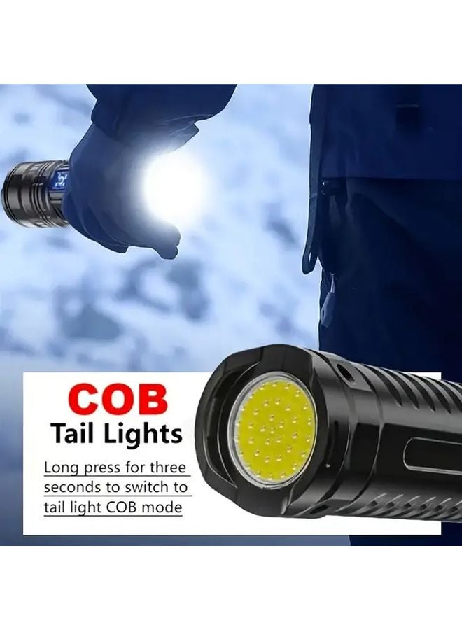 1pc Ultra Bright USB C Rechargeable Tactical Flashlight With COB Side Light - Image 2