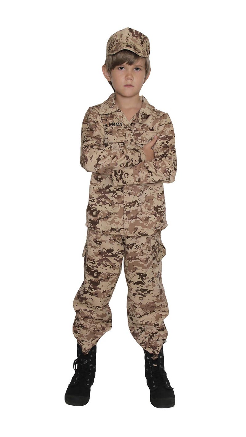 Jason Party Army Costume for Kids Soldier Costume Military Costumes for BoysLDesertXL
