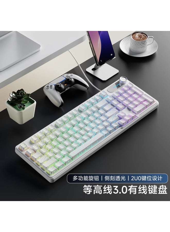 Forerunner V102 Wireless Keyboard And Mouse Set Bluetooth Wired Three-mode With Screen Mechanical Feel Mute