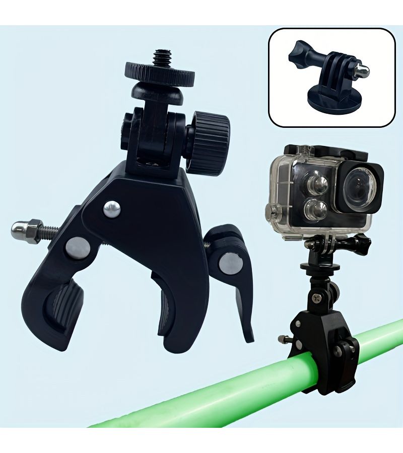 Black Universal Motorcycle Handlebar Mount Bracket for Scooter ATV UTV - Image 1