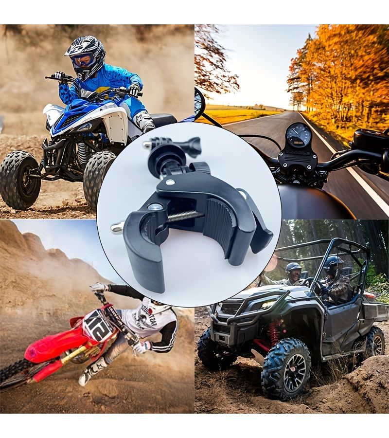 Black Universal Motorcycle Handlebar Mount Bracket for Scooter ATV UTV - Image 4