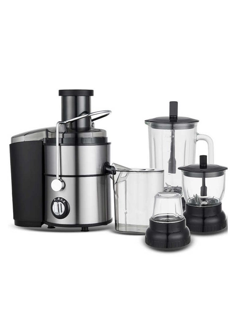 4 in 1 Slow Juicer Extractor Machine Powerful Motor, Multi-Function Juicer, Blender, Citrus Press & Food Processor, High-Efficiency Cold Press Juicer for Fruits and Vegetables