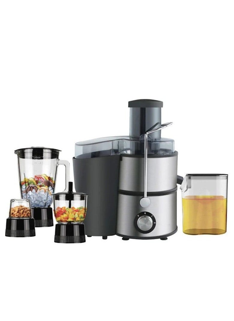 4 in 1 Slow Juicer Extractor Machine Powerful Motor, Multi-Function Juicer, Blender, Citrus Press & Food Processor, High-Efficiency Cold Press Juicer for Fruits and Vegetables