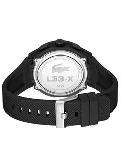 LACOSTE LC33 Analog and Digital Display Silicon Strap Wrist Watch - 45 mm - Black  - Image 3