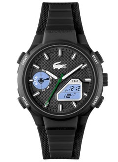LACOSTE LC33 Analog and Digital Display Silicon Strap Wrist Watch - 45 mm - Black  - Image 4