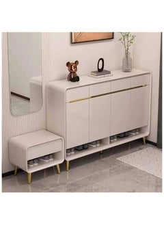 AWD Shoe Cabinet with Desk Seat Modern Solid Wood Cabinet High Capacity Storage Shoe Rack Luxury Shoes Cabinet with Seat Entryway, Entrance, Living, Bedroom Home Essential Furniture.  - Image 1