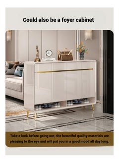 AWD Shoe Cabinet with Desk Seat Modern Solid Wood Cabinet High Capacity Storage Shoe Rack Luxury Shoes Cabinet with Seat Entryway, Entrance, Living, Bedroom Home Essential Furniture.  - Image 5