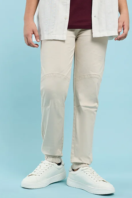 أر أند بي Solid Jogger Pants with Drawstring Waist