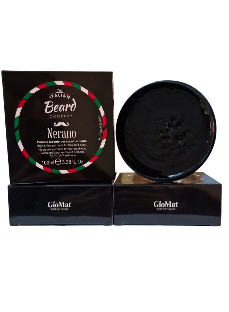GioMat Italian Beard High Shine POMADE for Hair and Beard -NERANO - 100g - Image 1