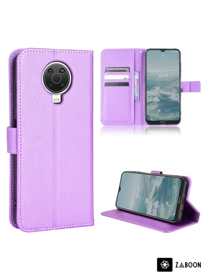 Zaboon غطاء حماية لهاتف نوكيا G10 / G20 / 6.3 بتصميم جلد ماسي - Image 1
