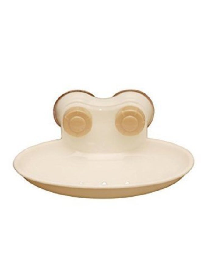 بروماس حامل صابون جداري بالشفط – بدون حفر، طبق صابون مقاوم للماء مع أكواب شفط قوية، سهل التركيب، بيج - Image 1