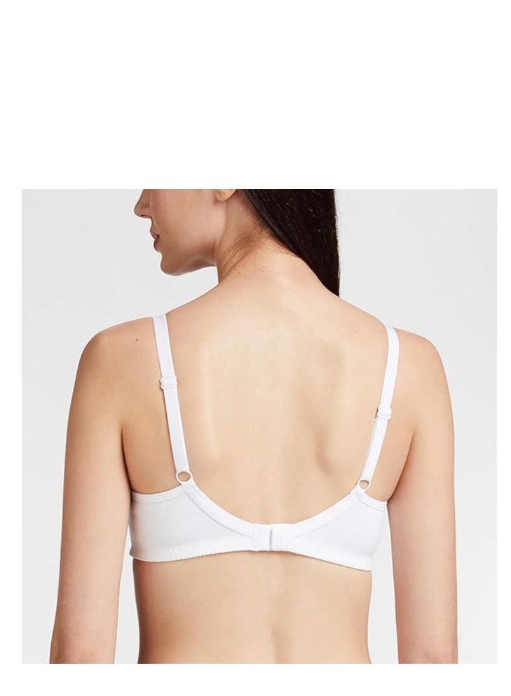 إينامور حمالة صدر قطنية إينامور AB75 بإطار متوسط مع تحكم كامل في الاهتزاز ودعم كامل - بدون بطانة، بدون أسلاك، وتغطية كاملة، باللون الأبيض - Image 2