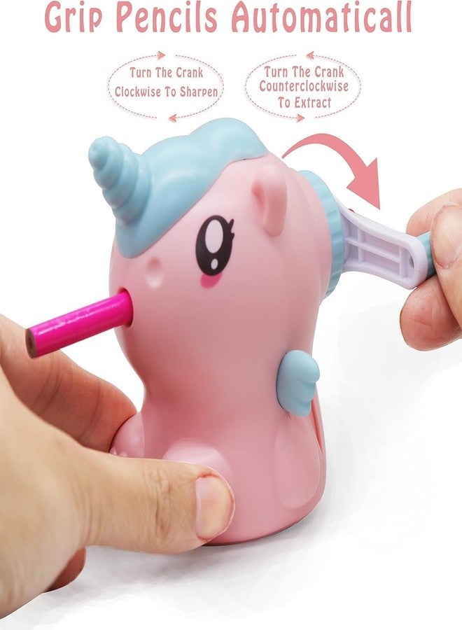 Funspark Pencil Sharpener, Cartoon Manual Adjustable Pencil Sharpener with Crank and Container for Children's Office School Classroom Stationery Gift for Kids (Unicorn Sharpener) - Image 4