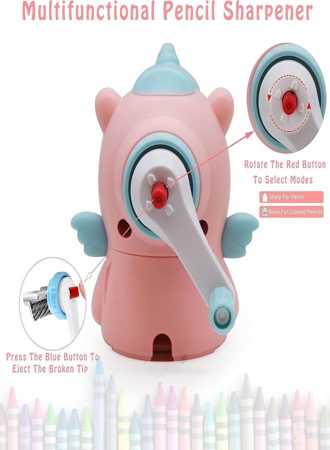 Funspark Pencil Sharpener, Cartoon Manual Adjustable Pencil Sharpener with Crank and Container for Children's Office School Classroom Stationery Gift for Kids (Unicorn Sharpener) - Image 5