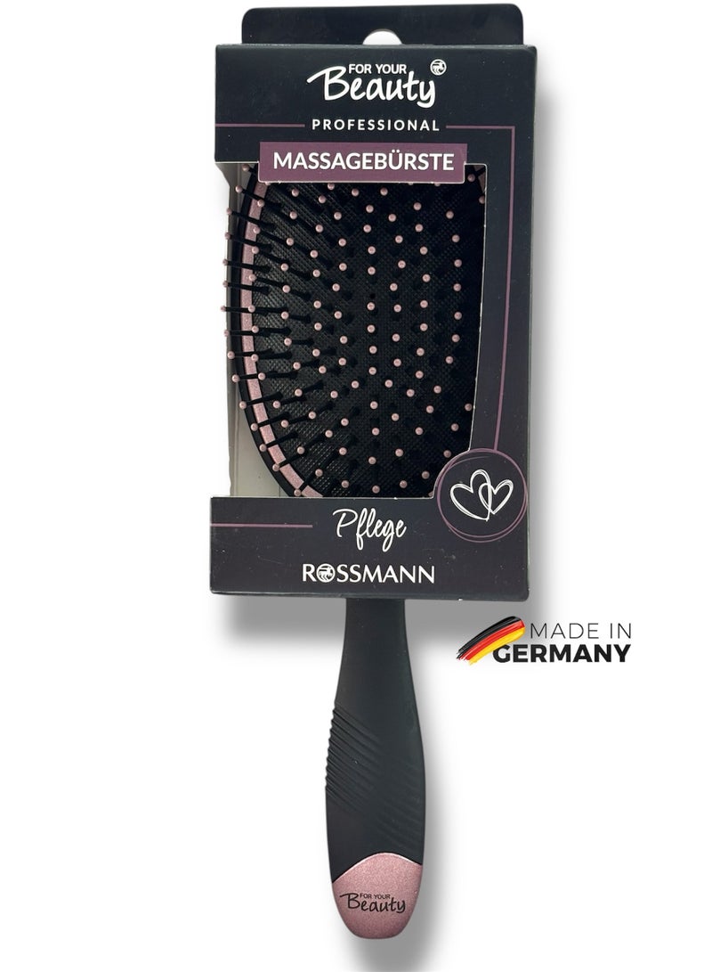 ROSSMANN German Brand, Professional Massage Brush for All Hair Types and Lengths, Soft Natural Rubber Pillow, Tourmaline Ionization, Antistatic, Ergonomic Handle for Comfortable Styling, Paddle Hair brush. - Image 1