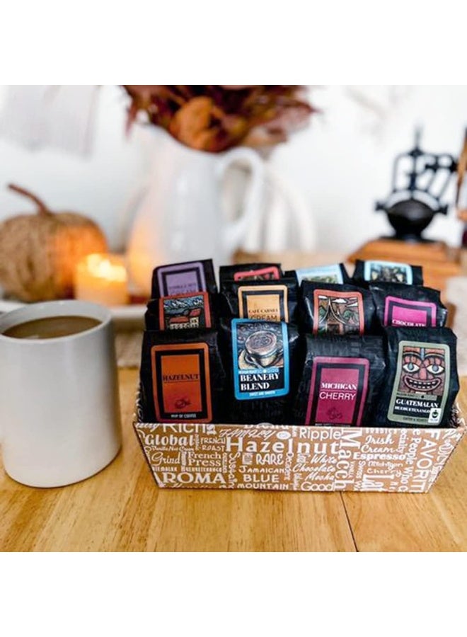 Indulgent Coffee Selection Gift Box | 100% Specialty Arabica Coffee | 12 Sample Bags of Medium Roast Ground Coffee - Image 5