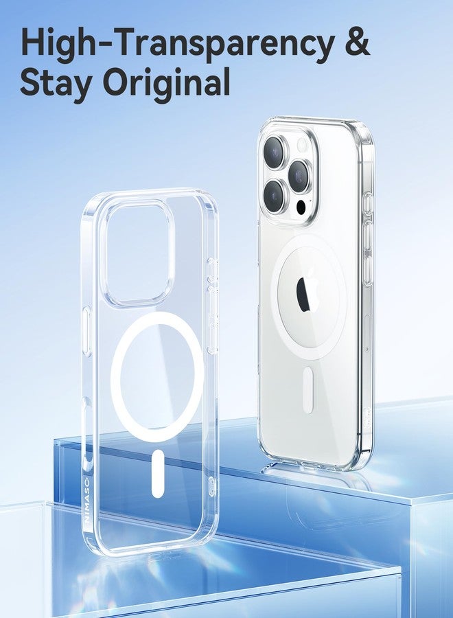 NIMASO for iPhone 16 Pro Max Case,Compatible with MagSafe,Shockproof Military-Grade Protection Cover, Slim Anti-Yellowing and Anti-Scratch Megnetic Phone Case for iPhone 16 Pro Max (6.9 inch), Clear - Image 4