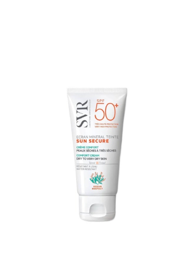 اس في أر كريم SVR Sun Secure Mineral Tinted Cream SPF50+ للبشرة الجافة 50 مل