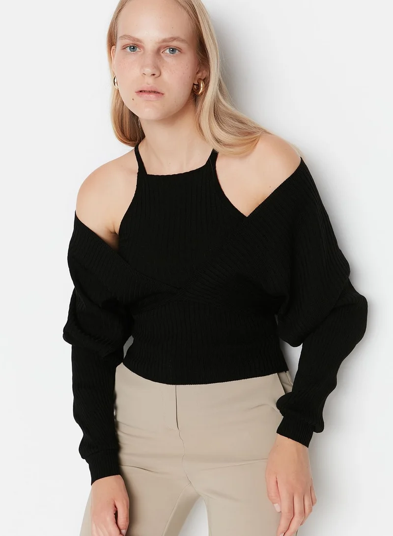 trendyol Square Neck Knitted Sweater Set