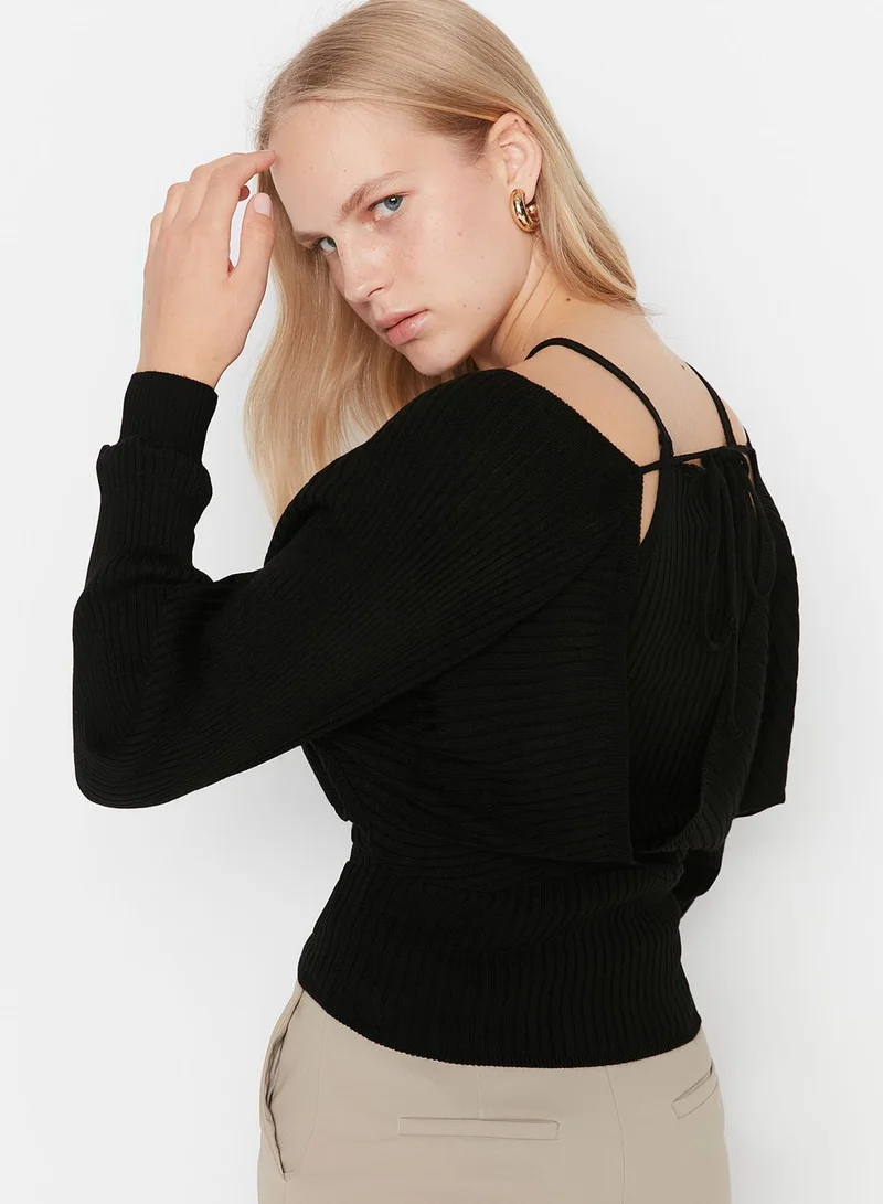 trendyol Square Neck Knitted Sweater Set