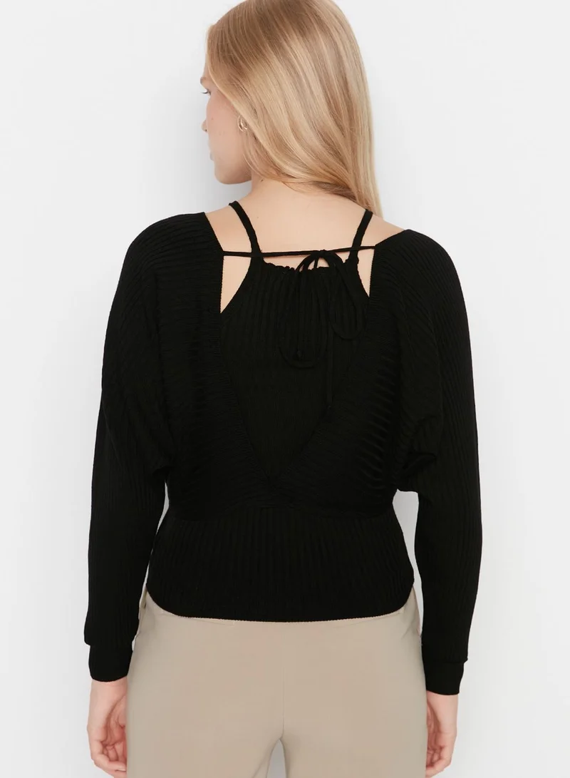 trendyol Square Neck Knitted Sweater Set