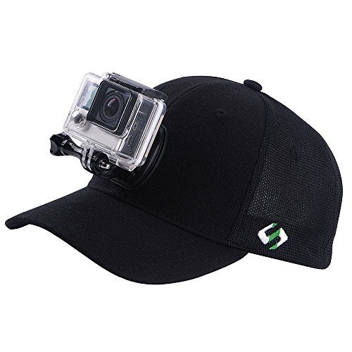 Smatree Baseball Hat Mount Mesh Cap Compatible for Gopro Hero 13/12/11/10/9/8/7/6/5/5 Session/4/3+/3/2/1/DJI OSMO Action 5 Pro/4/3, Wool Material Baseball Hat Mount Mesh Cap, Black - Image 2
