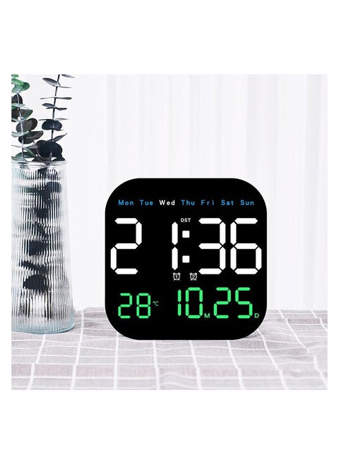 Remote Control Digital Wall Clock with Temperature, Date, Countdown, Dual Alarms, Auto Dimmable LED Display, Plug-In Desk Clock with DST Feature, Large Display for Office, Home, or Gym