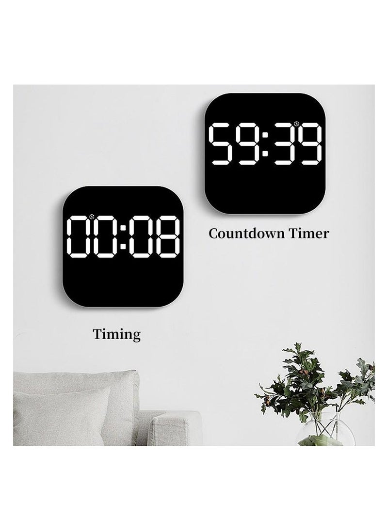 Remote Control Digital Wall Clock with Temperature, Date, Countdown, Dual Alarms, Auto Dimmable LED Display, Plug-In Desk Clock with DST Feature, Large Display for Office, Home, or Gym