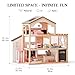 ROBUD Doll House Wooden Dollhouse with 6 Rooms 29pcs Furniture Set Working Elevator Garage Swimming Pool Ideal Gift for Kids Ages 3 Black - Image 4