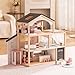 ROBUD Doll House Wooden Dollhouse with 6 Rooms 29pcs Furniture Set Working Elevator Garage Swimming Pool Ideal Gift for Kids Ages 3 Black - Image 2