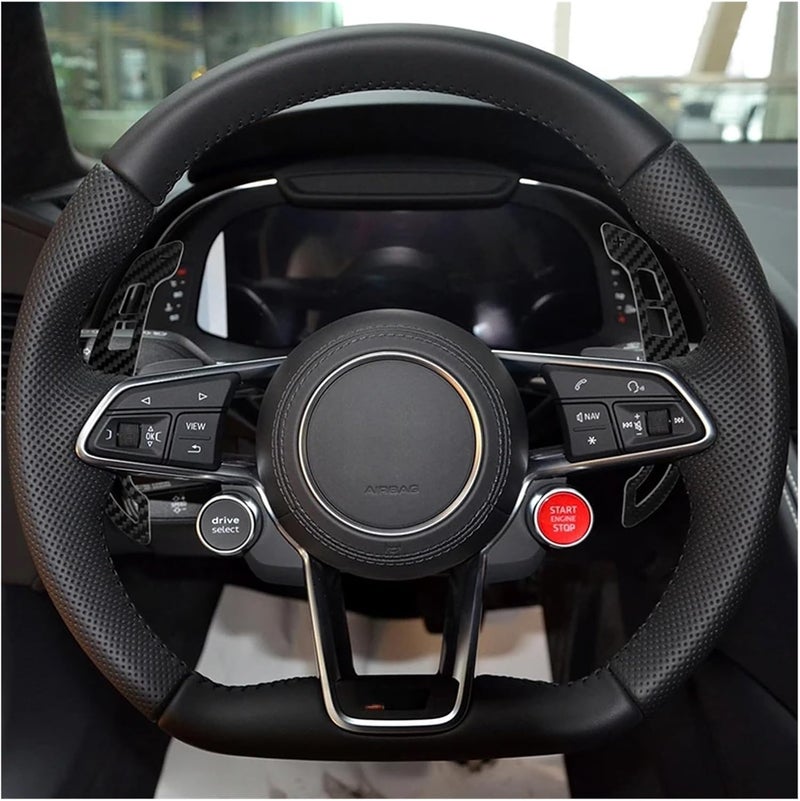 Carbon Fiber Magnet Paddle Shifters Compatible For Audi R8/TT/TTRS Steering Wheel Shift Paddle Extension Shifter Gear Vehicle-Specific Fit(Short film pair) - Image 4