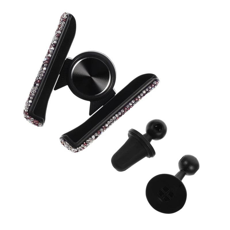 Adjustable Rhinestone Car Phone Holder For Women Air Vent Clip Stylish Gravity Design - Image 2