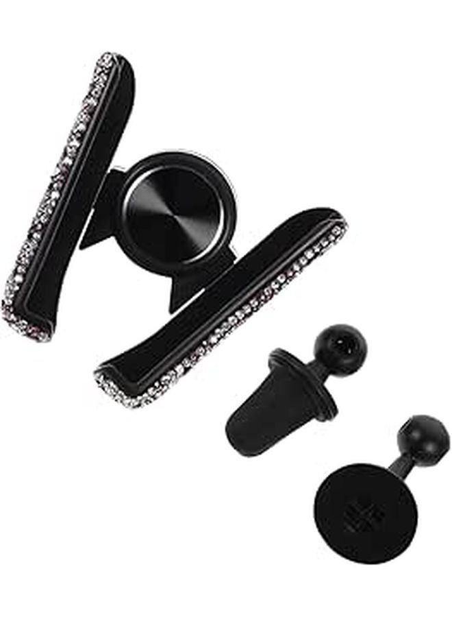 Adjustable Rhinestone Car Phone Holder For Women Air Vent Clip Stylish Gravity Design - Image 1