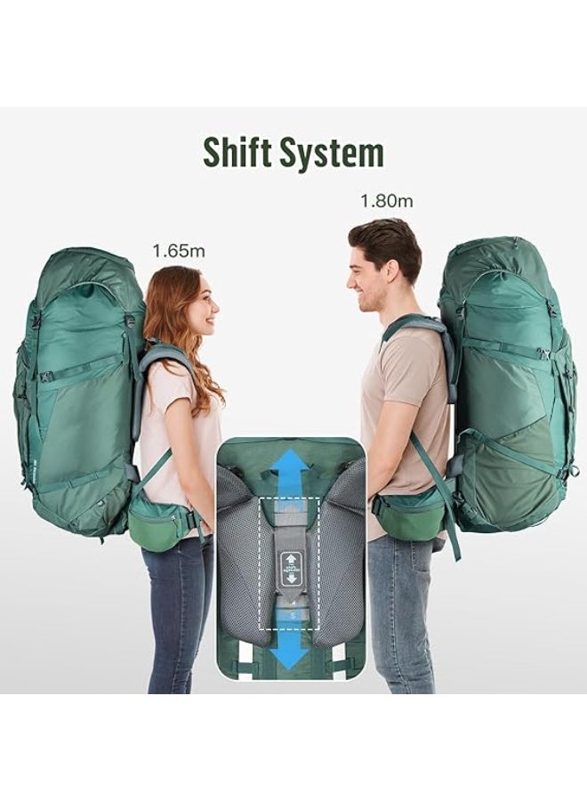 Night Cat Internal-frame Hiking Backpack- 100L Camping Backpack for Men Women Waterproof Rain Cover, Green - Image 4