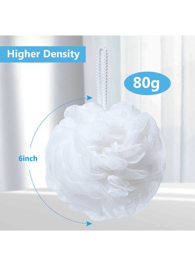 VANZAVANZU Bath Loofah Large 80g Shower Sponge Body Scrubber Mesh Pouf for Men and Women, Set of 4 (Black + White) - Image 2