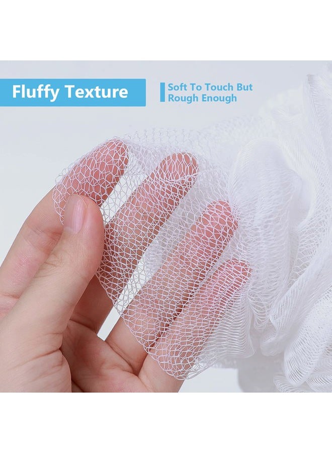 VANZAVANZU Bath Loofah Large 80g Shower Sponge Body Scrubber Mesh Pouf for Men and Women, Set of 4 (Black + White) - Image 4