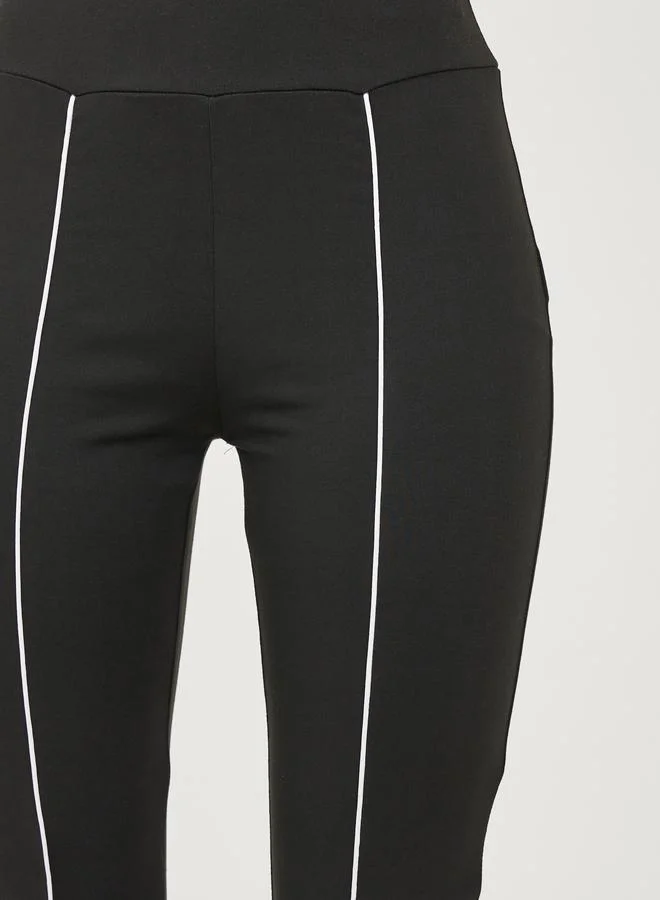 ستايلي Contrast Front Piping Ankle Length Leggings