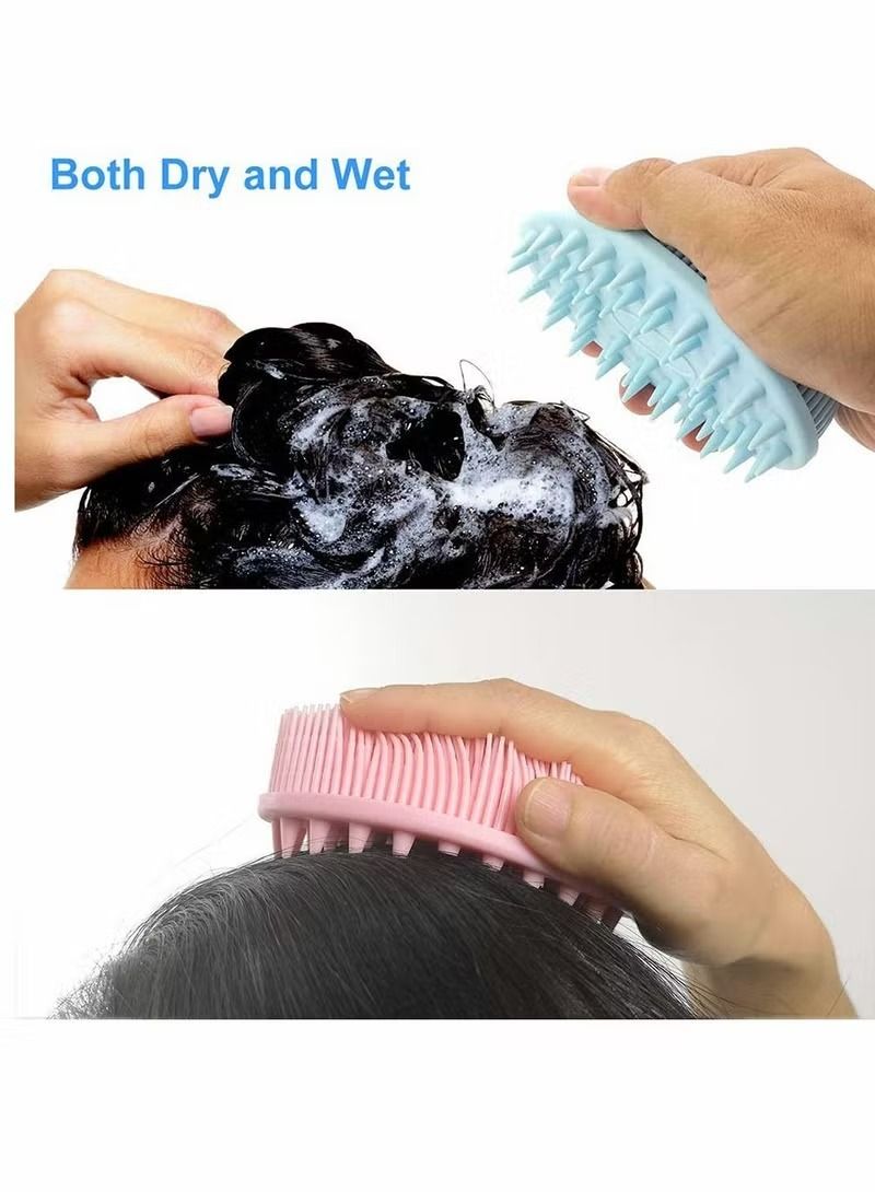 Upgrade 2 in 1 Bath and Shampoo Brush, Silicone Body Scrubber for Use Shower, Exfoliating Premium Loofah, Head Scrubber, Scalp Massager/Brush, Wet Dry, Easy to Clean - Image 1