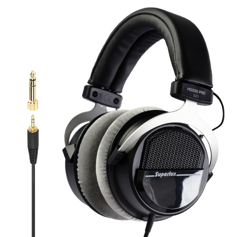 Superlux HD 330PRO 32 ohms OverEar Headphones Professional SemiOpen Wired Headphones with 40mm Neodymium Drivers and Solid Bass 3563mm Jack Adapter for Smartphone Tablets Laptops Computer