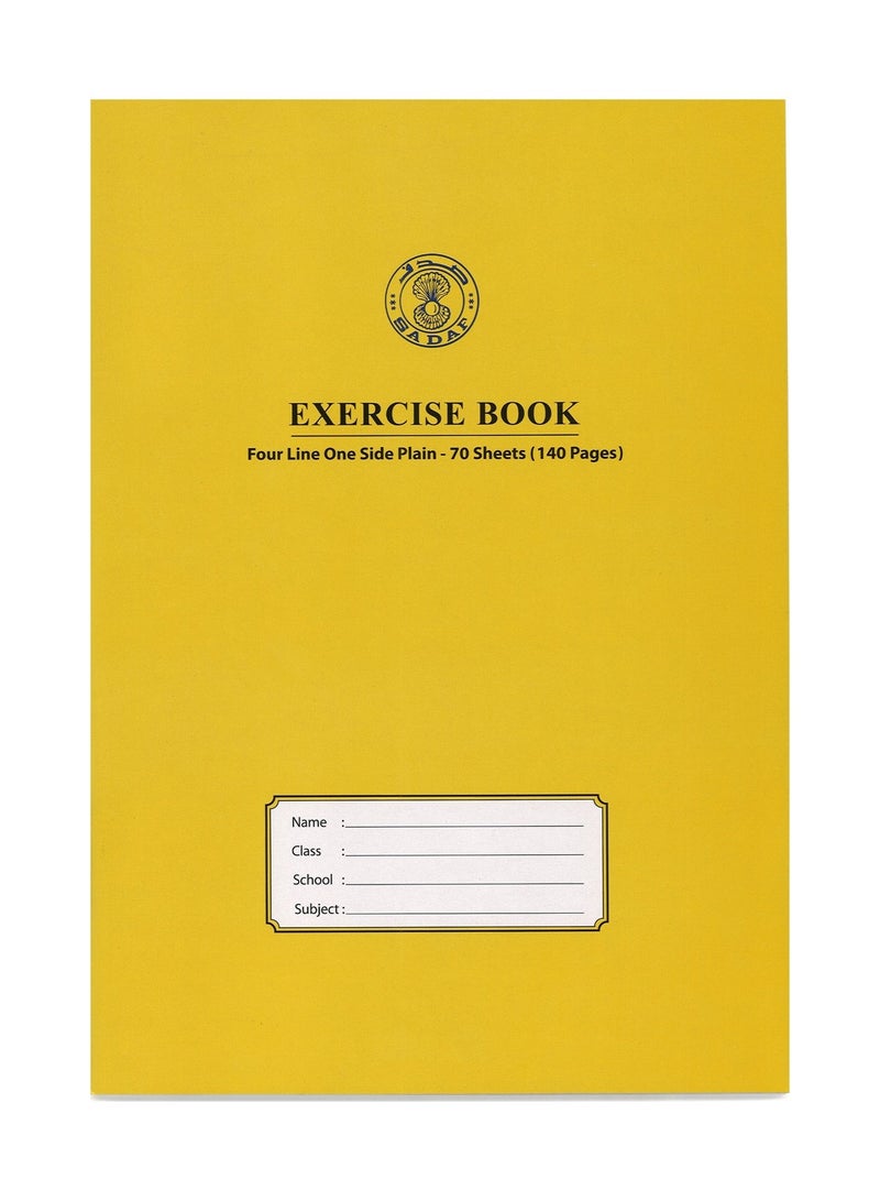 Sadaf دفتر ملاحظات سادة مكون من 6 قطع بحجم A4 وأربعة أسطر ووجه واحد، 70 ورقة بألوان متنوعة - Image 4