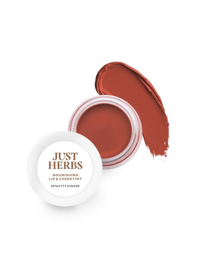 Just Herbs Lip & Cheek Tint Blush | Organic, Long-Lasting Stain | Nutty Ginger Shade | Paraben-Free, Vegan | For a Natural Flush - Image 1