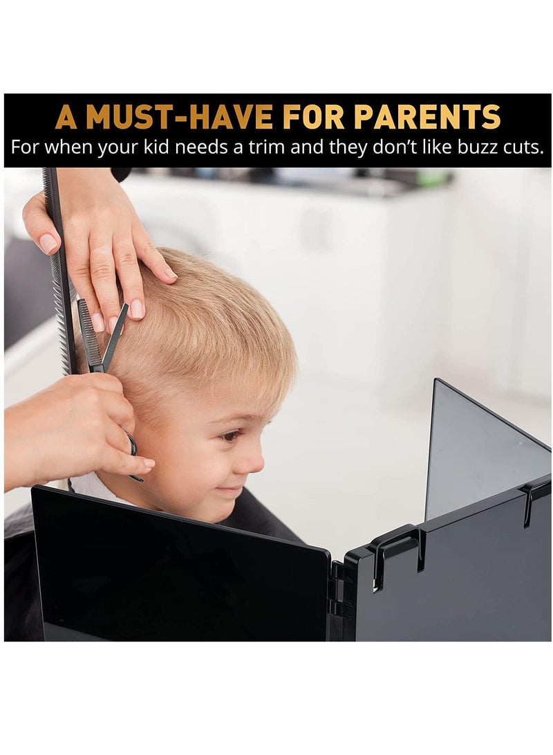 HOMESTAR 3 Way Barber Mirror, LED Self Cut 360° Mirror for Men, USB with Height-Adjustable Telescopic Hook, Suitable Haircut, Hairstyling, Shaving, Grooming, Hair Coloring and Makeup - Image 4