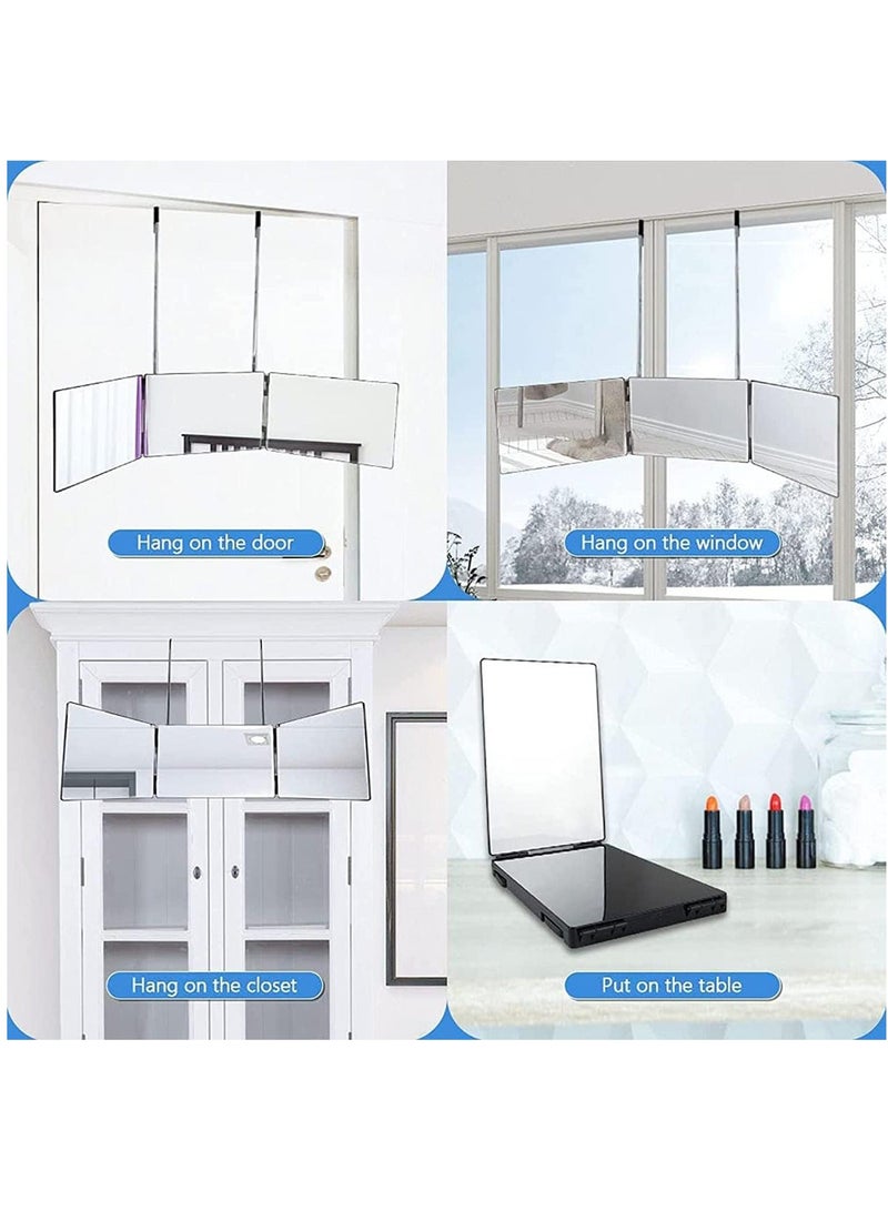 HOMESTAR 3 Way Barber Mirror, LED Self Cut 360° Mirror for Men, USB with Height-Adjustable Telescopic Hook, Suitable Haircut, Hairstyling, Shaving, Grooming, Hair Coloring and Makeup - Image 5