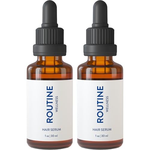 Routine Wellness Hair Treatment Serum for Thinning Hair - Plant-Based Rosemary, Tea Tree & Argan Oils Blend for Strength, Shine & Softer Hair - Clean Ingredients, All Hair Types - 30ml (Pack of 2) - Image 1