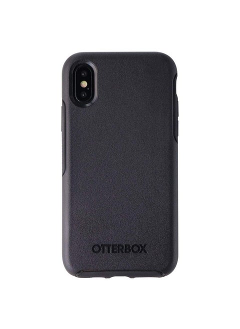 OtterBox iPhone Xs AND iPhone X Symmetry Series Case - BLACK, ultra-sleek, wireless charging compatible, raised edges protect camera & screen