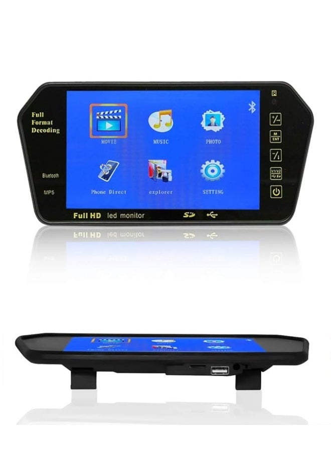 SHEZA STAR 7-inch Full HD Car Rearview Mirror Monitor with Bluetooth, MP5 Player, Backup Camera Display - Image 4