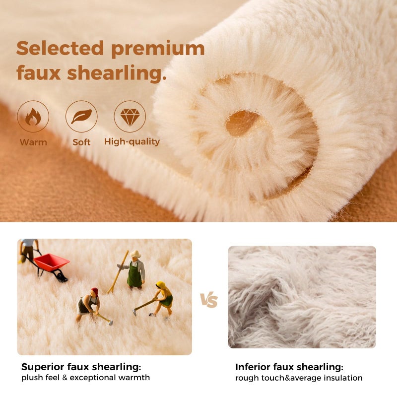 HomeTop Women's Moccasins House Slippers Memory Foam Soft Faux Fur Indoor Outdoor Shoes for Ladies Chestnut,8 US - Image 4