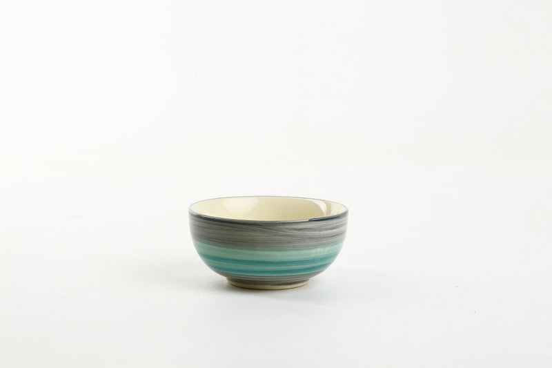 Caffeine Ceramic Handmade Sea Green Dining Bowl (Set of 6) - Image 5
