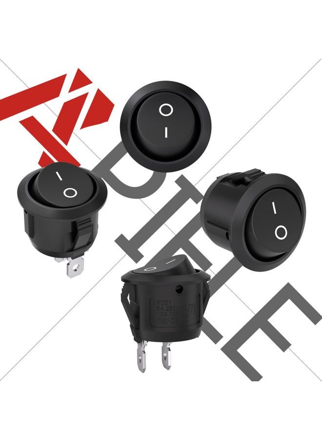 APIELE 10Pcs Rocker Switch ON Off KCD1 Mini Round Toggle Switch SPST 2Pin Snap-in Design Car Boat Automotive with Wires Pre-Wired AC 6A/250V 10A/125V 12VDC - Image 4